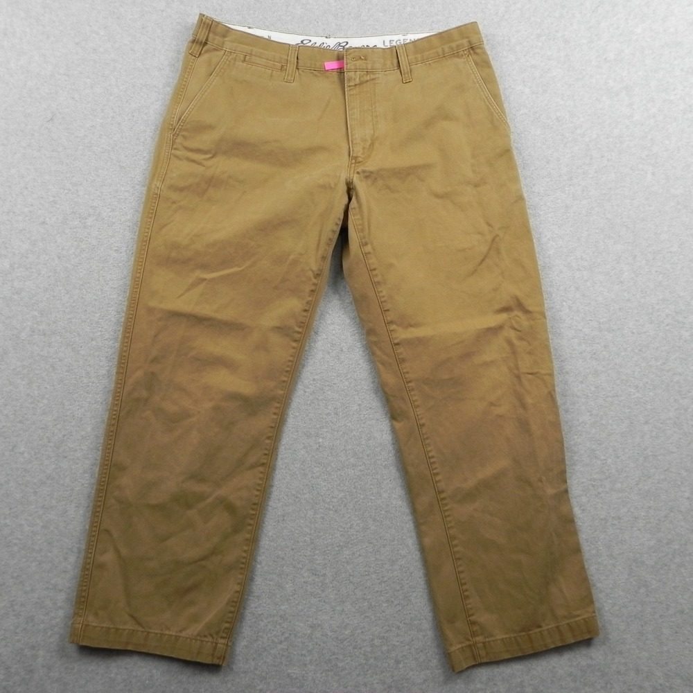 Eddie Bauer Pants Mens 36x30 Classic Fit Legend Wash Chino Flat Front Brown
